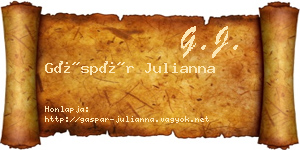 Gáspár Julianna névjegykártya